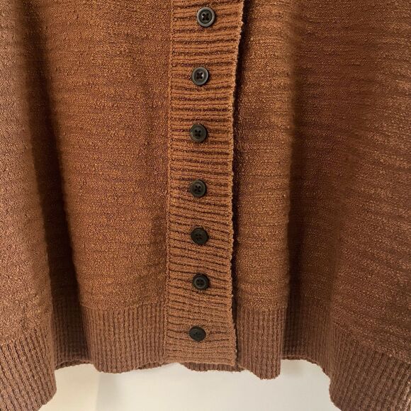 Madewell Brampton Cropped Crewneck Button Cardigan Sweater Brown Small - Picture 10 of 13